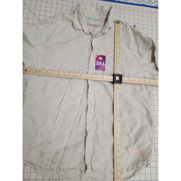Tommy Bahama Shirt Men's Beige Linen Long Sleeve Collared Casual Button-Up - Picture 1 of 6